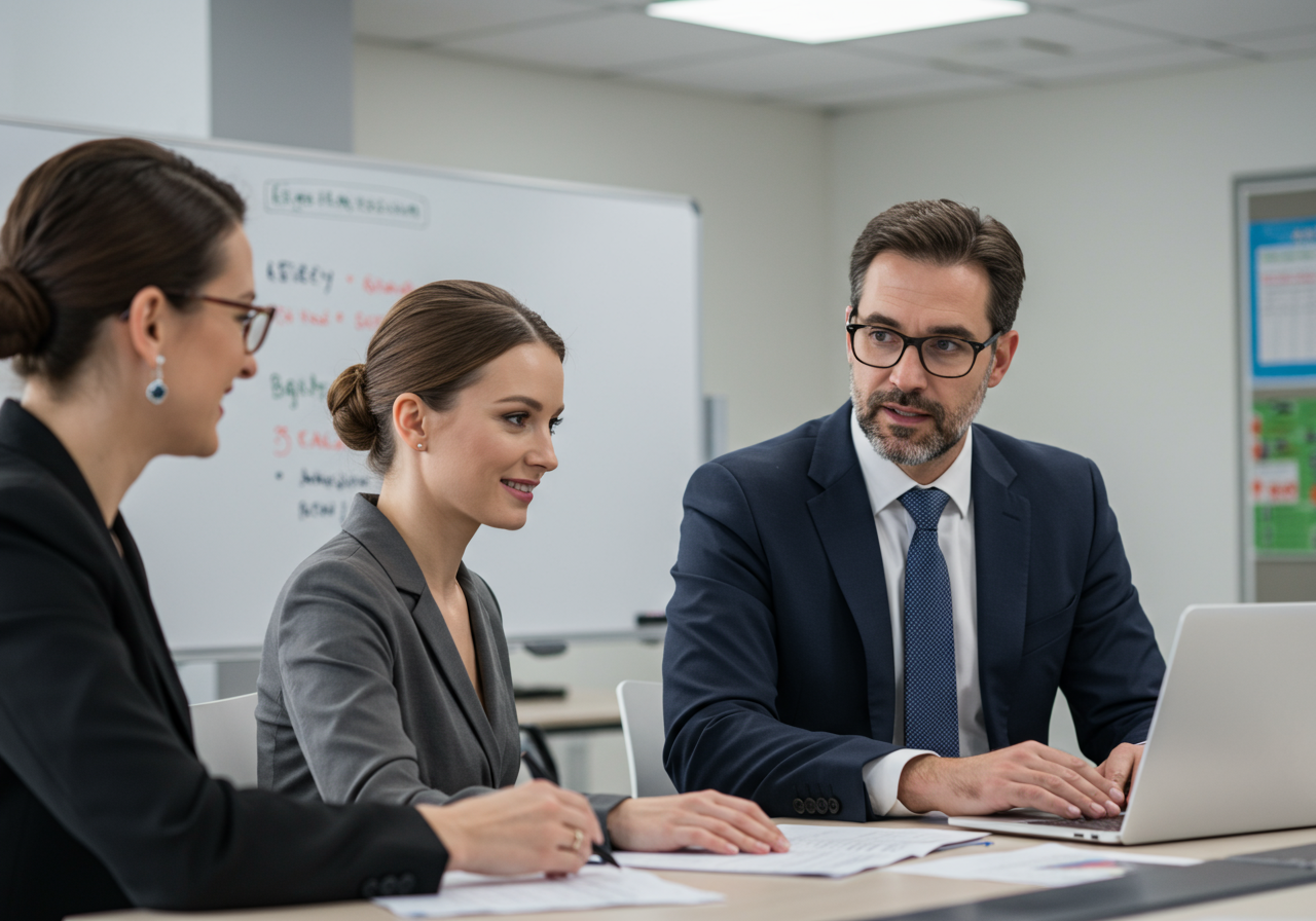 Profissionais em ambiente de trabalho moderno